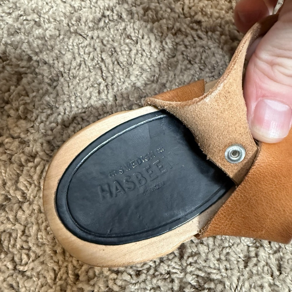 Swedish Hasbeens CROSS STRAP DEBUTANT Clog Sandals EU 38 US 8 M - Picture 11 of 14